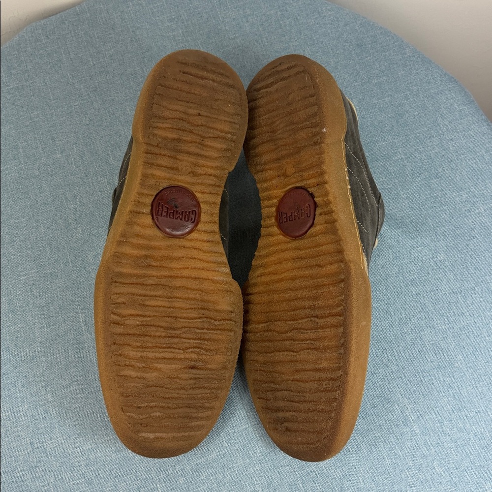 Camper Two-Tone Suede Sneakers in Charcoal, Beige and Brown - Picture 7 of 9